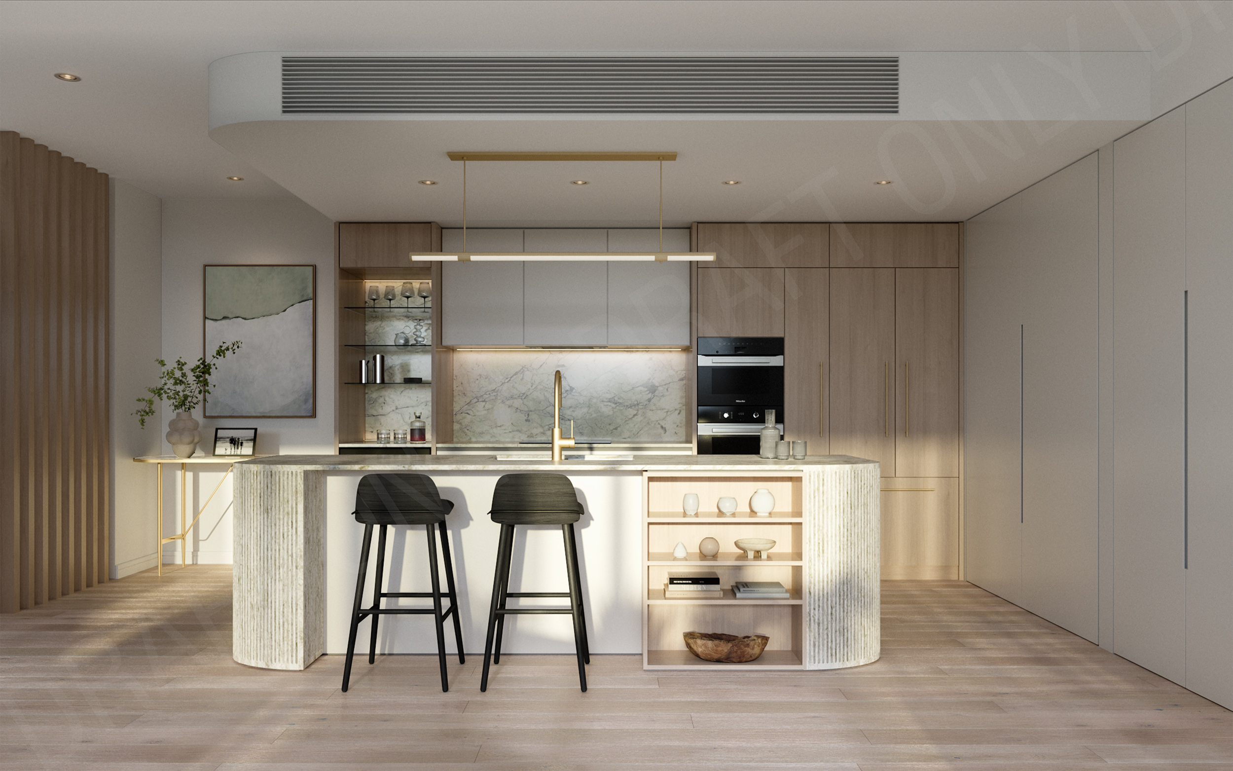 kitchen at amara residences